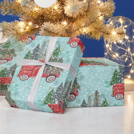 Rode Kersttruck Cadeaupapier (Feestdagen)