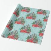 Rode Kersttruck Cadeaupapier (Uitgerold)