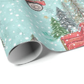 Rode Kersttruck Cadeaupapier (Rol Hoek)