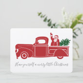  Rode Kersttruck Feestdagenkaart (Staand voorkant)