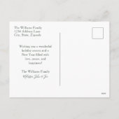 rode kersttruck kerstboomvlag feestdagenkaart (Achterkant)