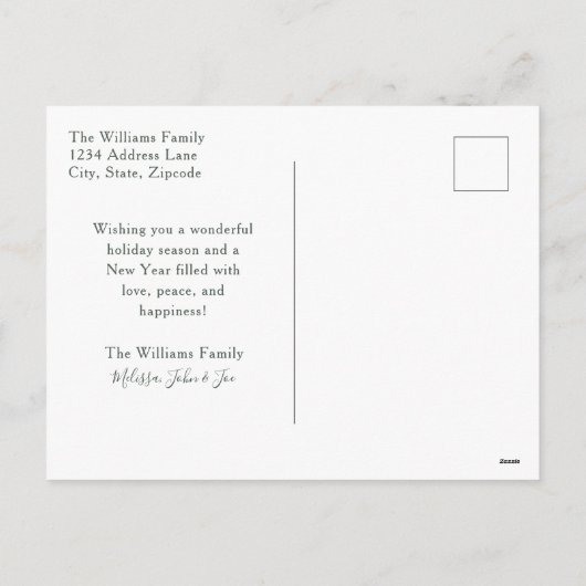  rode kersttruck kerstboomvlag feestdagenkaart (Achterkant)