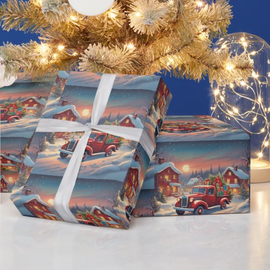  rode kersttruck met Cadeaus Cadeaupapier (Feestdagen)