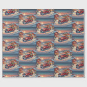  rode kersttruck met Cadeaus Cadeaupapier (Vlak)