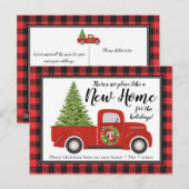  Rode Kersttruck Nieuw adres verplaatsen Briefkaart (Voorkant / Achterkant)