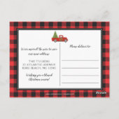  Rode Kersttruck Nieuw adres verplaatsen Briefkaart (Achterkant)