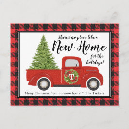  Rode Kersttruck Nieuw adres verplaatsen Briefkaart