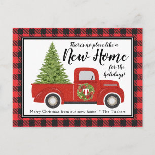  Rode Kersttruck Nieuw adres verplaatsen Briefkaart
