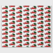 Rode Kersttruck Rustig Kerstfeest Cadeaupapier (Vlak)