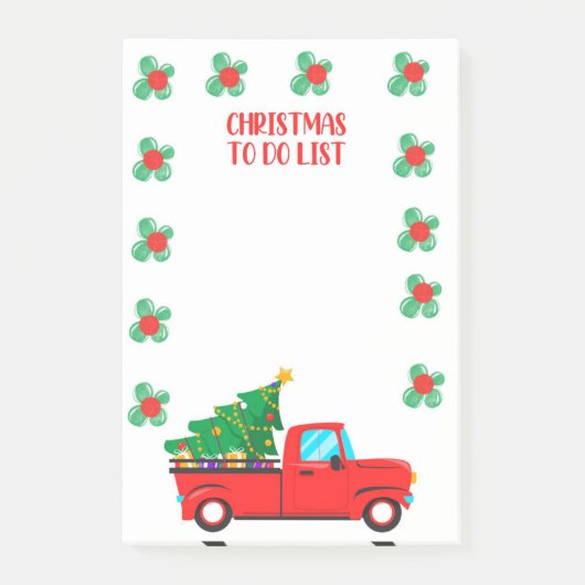 Rode Kersttruck Takenlijst Post-It Notities Post-it® Notes (Voorkant)
