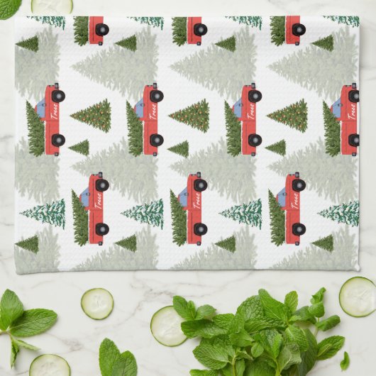  Rode Kersttruck Theedoek (Gevouwen)
