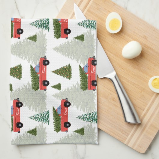  Rode Kersttruck Theedoek (Quarter Fold)