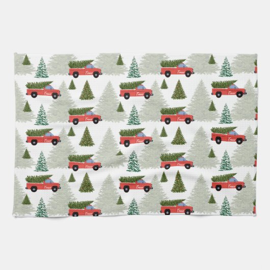  Rode Kersttruck Theedoek (Horizontaal)