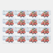 rode kersttruck VS Vlag Patriottisch Inpakpapier Vel (Voorkant 2)