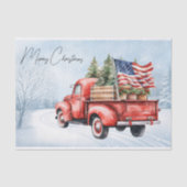  rode kersttruck VS Vlag Patriottisch Tissuepapier (Voorkant)