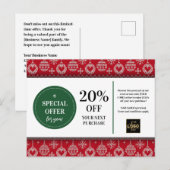 Rode Kersttrui Aangepaste Coupon Korting Briefkaart (Voorkant / Achterkant)