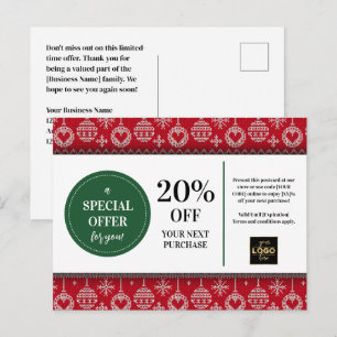 Rode Kersttrui Aangepaste Coupon Korting Briefkaart