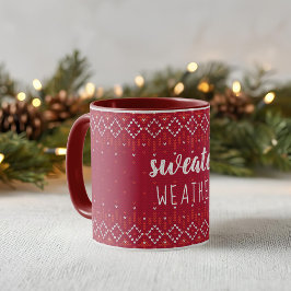 Rode Kersttrui Weer Tweekleurige Koffiemok Mok