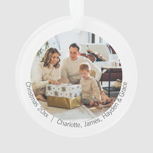 Rode kersttypografie - Aangepaste foto Ornament (achterkant)