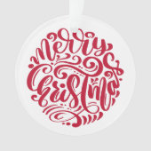 Rode kersttypografie - Aangepaste foto Ornament (voorkant)