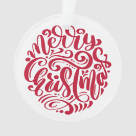 Rode kersttypografie - Aangepaste foto Ornament