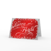 Rode kersttypografie Merry en Bright Customiz