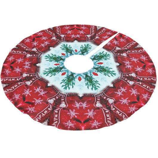 Rode Kerstvakantie Boom Rok Kerstboom Rok (Gekanteld)