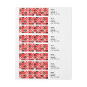 Rode Kerstvakantie Schattigee boomrendieren Adreslabel Wikkel (Vel)