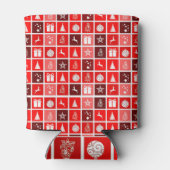 Rode Kerstvakantie Schattigee boomrendieren Blikjeskoeler (Achterkant)