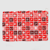 Rode Kerstvakantie Schattigee boomrendieren Golfhanddoek (Horizontaal)