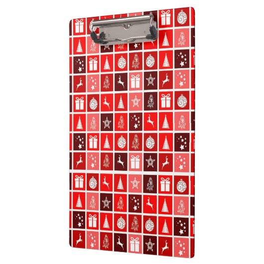 Rode Kerstvakantie Schattigee boomrendieren Klembord (Links)