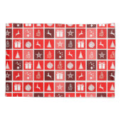 Rode Kerstvakantie Schattigee boomrendieren Kussensloop (Achterkant)