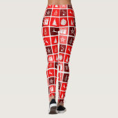 Rode Kerstvakantie Schattigee boomrendieren Leggings (Achterkant)