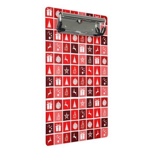 Rode Kerstvakantie Schattigee boomrendieren Mini Klembord (Schuin)