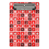 Rode Kerstvakantie Schattigee boomrendieren Mini Klembord (Voorkant)