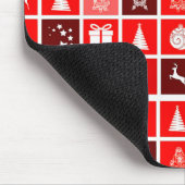 Rode Kerstvakantie Schattigee boomrendieren Muismat (Hoek)