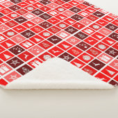 Rode Kerstvakantie Schattigee boomrendieren Sherpa Deken (3/4)