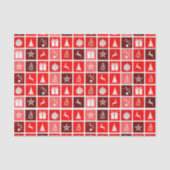 Rode Kerstvakantie Schattigee boomrendieren Tissuepapier (Voorkant)