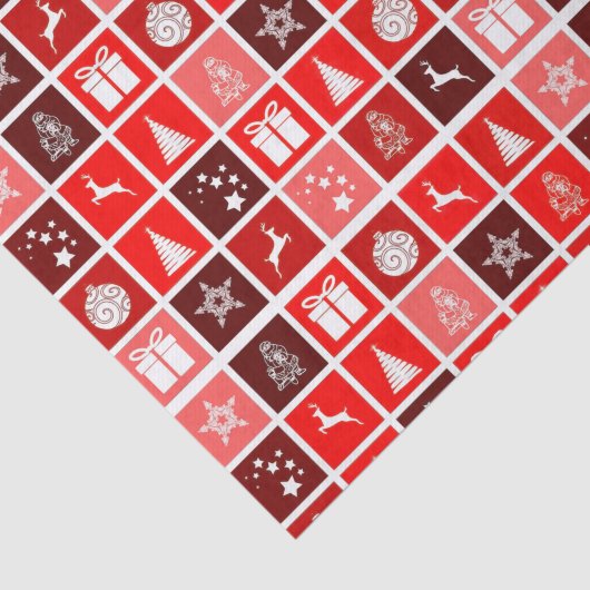 Rode Kerstvakantie Schattigee boomrendieren Tissuepapier (Detail)