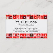 Rode Kerstvakantie Schattigee boomrendieren Visitekaartje (Achterkant)