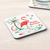 Rode Kerstvalstribune Prettige feestdagen plastic Bier Onderzetter (Linkerzijde)