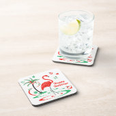 Rode Kerstvalstribune Prettige feestdagen plastic Bier Onderzetter (Rechterzijde)