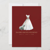 Rode Kerstversiering Bachelorette Weekend Kaart (Voorkant)