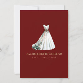 Rode Kerstversiering Bachelorette Weekend Kaart