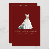 Rode Kerstversiering Bachelorette Weekend Kaart (Voorkant / Achterkant)