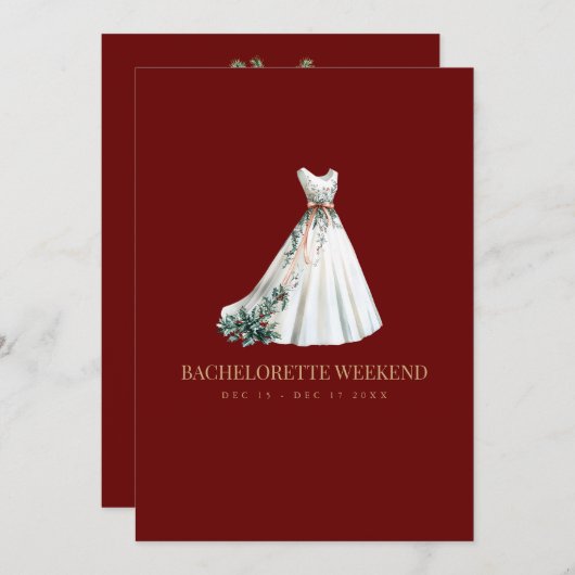 Rode Kerstversiering Bachelorette Weekend Kaart (Voorkant / Achterkant)