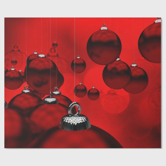 Rode kerstversiering cadeaupapier (Vlak)