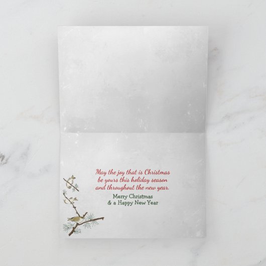 Rode kerstversiering feestdagen kaart (Binnen)