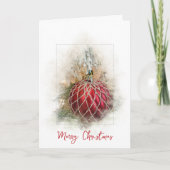 Rode kerstversiering feestdagen kaart (Voorkant)