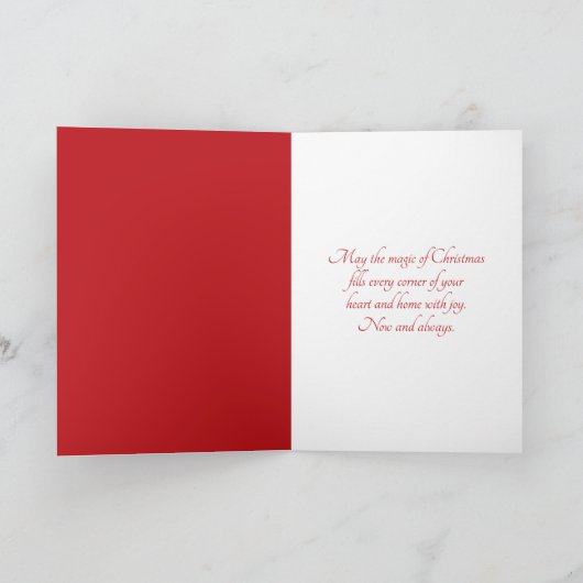 Rode kerstversiering feestdagen kaart (Binnen)